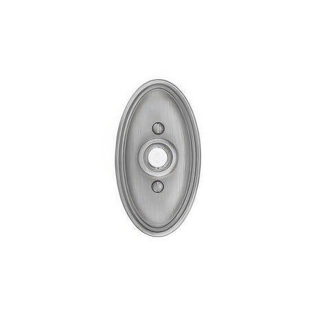 Emtek 2402US19 4-1/2" Height Oval Style Brass Lighted Doorbell Rosette Flat Black