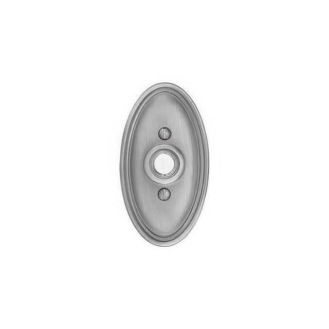 Emtek 2402US19 4-1/2" Height Oval Style Brass Lighted Doorbell Rosette Flat Black