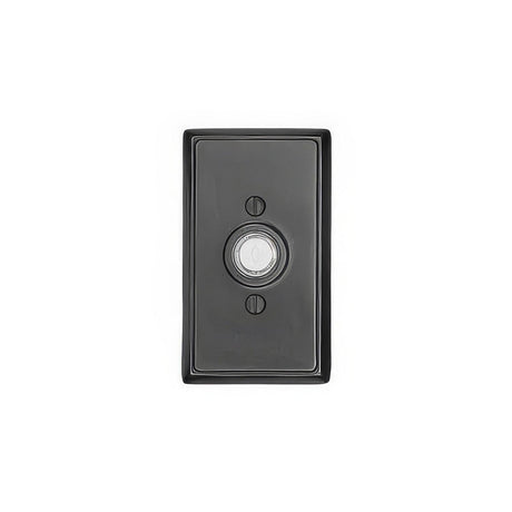 Emtek 2403US19 4-3/8" Height Rectangular Style Brass Lighted Doorbell Rosette Flat Black