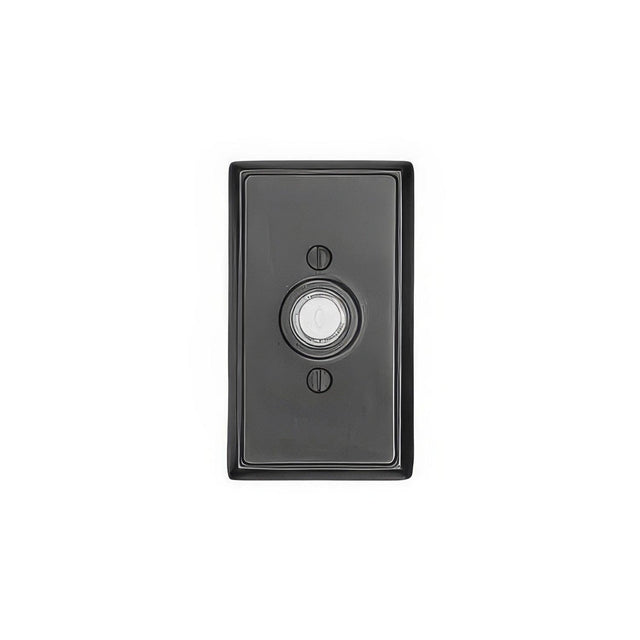 Emtek 2403US19 4-3/8" Height Rectangular Style Brass Lighted Doorbell Rosette Flat Black