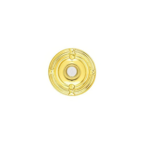 Emtek 2407US3 2407US 2-3/4" Diameter Ribbon and Reed Style Brass Lighted Doorbell Rosette Polished Brass