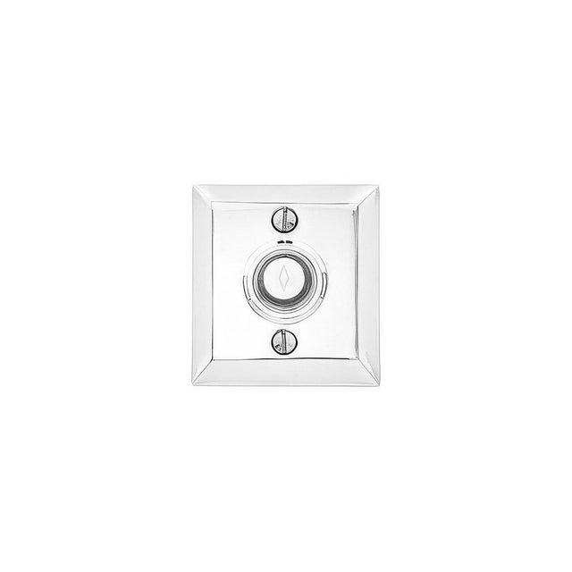 Emtek 2409US19 Brass Doorbell with Lighted Button and Quincy Rosette Flat Black