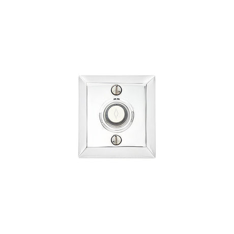 Emtek 2409US26 Brass Doorbell with Lighted Button and Quincy Rosette Polished Chrome