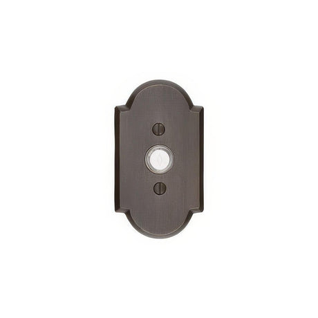 Emtek 2421FB 2421 Sandcast Bronze 4-1/2" Height #1 Style Bronze Lighted Doorbell Rosette Flat Black
