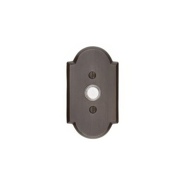 Emtek 2421FB 2421 Sandcast Bronze 4-1/2" Height #1 Style Bronze Lighted Doorbell Rosette Flat Black
