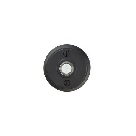 Emtek 2432FB 2-5/8" Diameter Round Style Steel Lighted Doorbell Rosette Flat Black