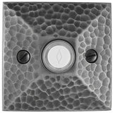 Emtek 2452US15 2452 Arts and Crafts 2-3/4" Height Hammered Style Brass Lighted Doorbell Rosette Satin Nickel