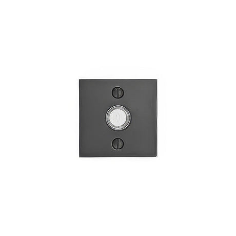 Emtek 2459US19 2459US Brass Modern 2-1/2" Width Square Style Brass Lighted Doorbell Rosette Flat Black