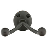 Emtek 2607US10B 2607 Solid Brass Double Robe Hook with 2.125" Projection Oil Rubbed Bronze
