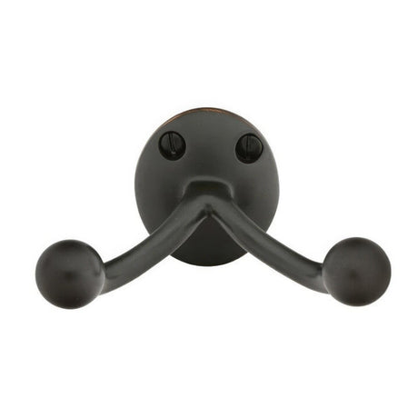 Emtek 2607US19 2607 Solid Brass Double Robe Hook with 2.125" Projection Flat Black
