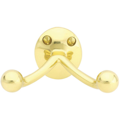 Emtek 2607US3 2607 Solid Brass Double Robe Hook with 2.125" Projection Polished Brass