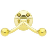 Emtek 2607US3NL 2607 Solid Brass Double Robe Hook with 2.125" Projection Unlacquered Brass