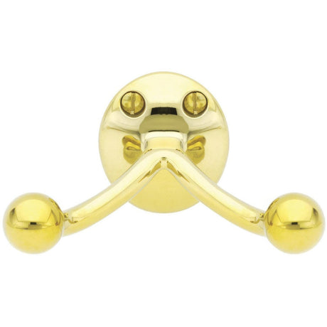 Emtek 2607US3NL 2607 Solid Brass Double Robe Hook with 2.125" Projection Unlacquered Brass