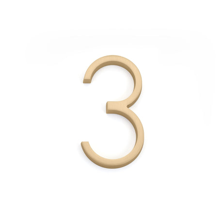 Emtek 2833US4 7" Modern # 3 House Number Satin Brass