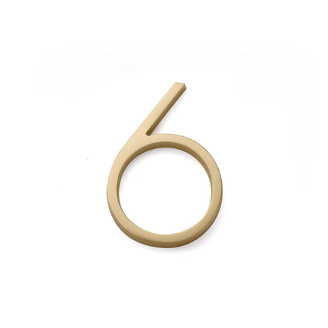 Emtek 2836US4 7" Modern # 6 House Number Satin Brass