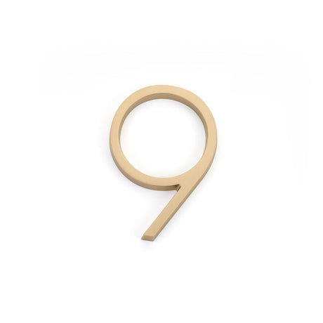 Emtek 2839US4 7" Modern # 9 House Number Satin Brass