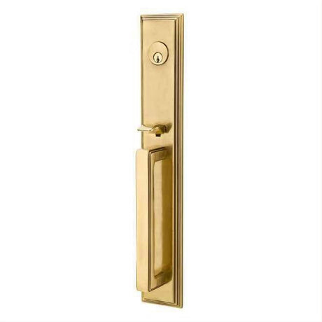 Emtek 4212EUS7 Knob 2-3/8" and 2-3/4" Backset Single Cylinder Melrose Tubular Handleset - Reversible French Antique Brass