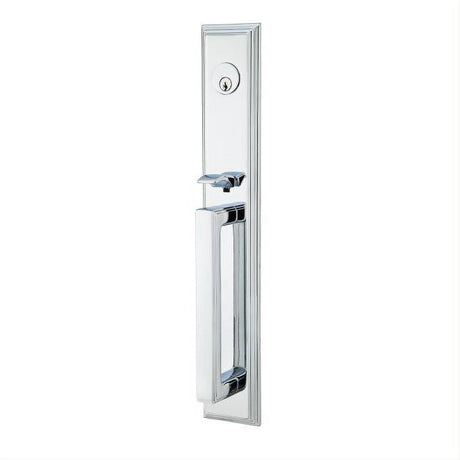 Emtek 4212MUS19RH Lever Right Hand 2-3/8" and 2-3/4" Backset Single Cylinder Melrose Tubular Handleset Flat Black