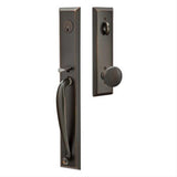 Emtek 4415PUS19XUS3NL 4415PUS Single Cylinder Jefferson Tubular Handleset Flat Black by Unlacquered Brass