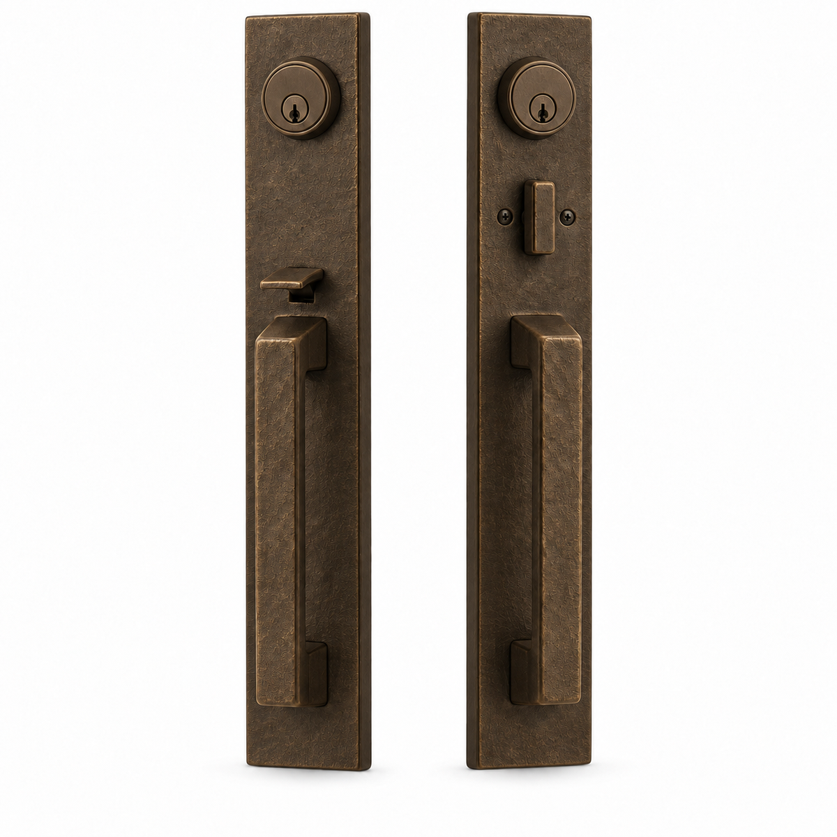Emtek 454727MB Ridgemont Double Cylinder Keyed Entry Grip by Grip Handleset - Medium Bronze