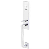 Emtek 4818ROUUS15XUS19 Knob 2-3/8" and 2-3/4" Backset Single Cylinder Davos Tubular Handleset - Reversible Satin Nickel by Flat Black