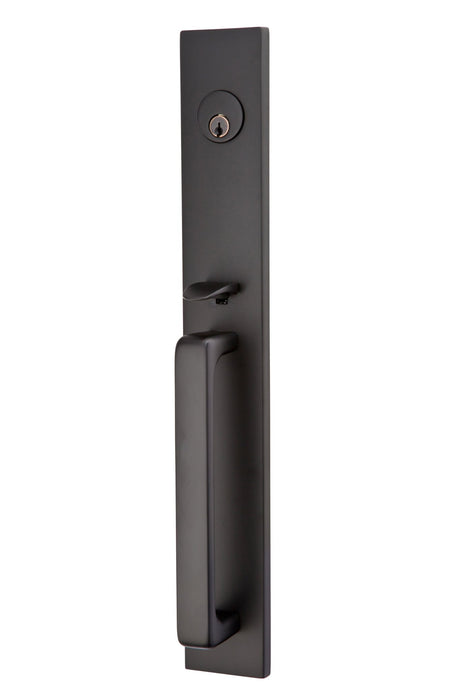 Emtek 4819STUUS19LH 4819STUUS Lever LH Lausanne Single Cylinder Tubular Handleset Flat Black