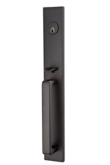 Emtek 4819STUUS19RH 4819STUUS Lever RH Lausanne Single Cylinder Tubular Handleset Flat Black