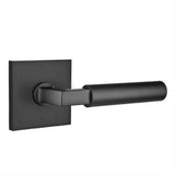 Emtek 5050HECUS19 Lever Dummy Pair with Square Rose for 1-1/4" to 2" Door Flat Black