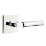 Emtek 5050HECUS26 Lever Dummy Pair with Square Rose for 1-1/4" to 2" Door - Left Hand Polished Chrome