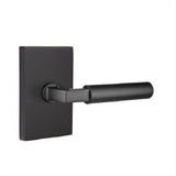 Emtek 5052HECUS19 Lever Dummy Pair with Modern Rectangular Rose for 1-1/4" to 2" Door Flat Black