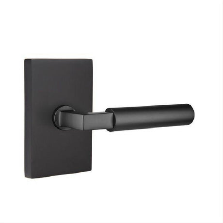 Emtek 5052HECUS19 Lever Dummy Pair with Modern Rectangular Rose for 1-1/4" to 2" Door Flat Black