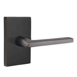 Emtek 5052HLOUS10B 5052HLOUS Helios Dummy Door Lever Pair with Modern Rectangular Rose Oil Rubbed Bronze