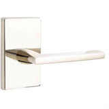 Emtek 5052HLOUS14 5052HLOUS Helios Dummy Door Lever Pair with Modern Rectangular Rose Polished Nickel Lifetime