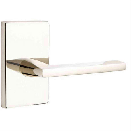 Emtek 5052HLOUS14 5052HLOUS Helios Dummy Door Lever Pair with Modern Rectangular Rose Polished Nickel Lifetime