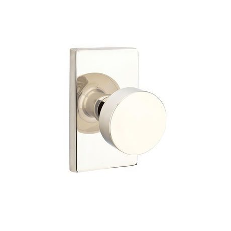 Emtek 5052ROUUS14 5052ROUUS Round Knob Dummy Pair With Modern Rectangular Rose Polished Nickel Lifetime