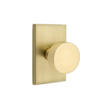 Emtek 5052ROUUS4 5052ROUUS Round Knob Dummy Pair With Modern Rectangular Rose Satin Brass