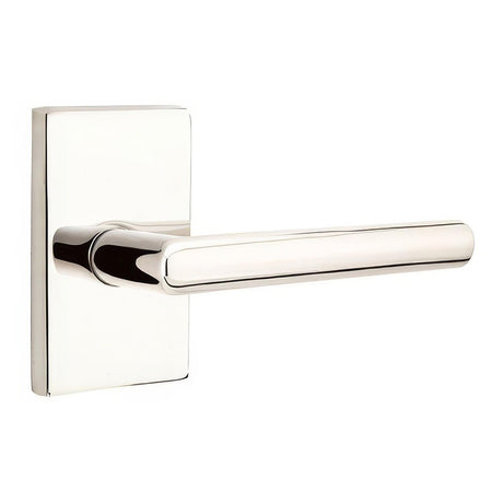 Emtek 5052STUUS14 5052STUUS Stuttgart Lever Dummy Pair With Modern Rectangular Rose Polished Nickel Lifetime
