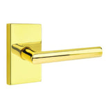 Emtek 5052STUUS3NL 5052STUUS Stuttgart Lever Dummy Pair With Modern Rectangular Rose Unlacquered Brass