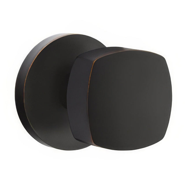 Emtek 5059FRKUS10B 5059FRKUS Freestone Knob Dummy Pair With Disk Rose Oil Rubbed Bronze