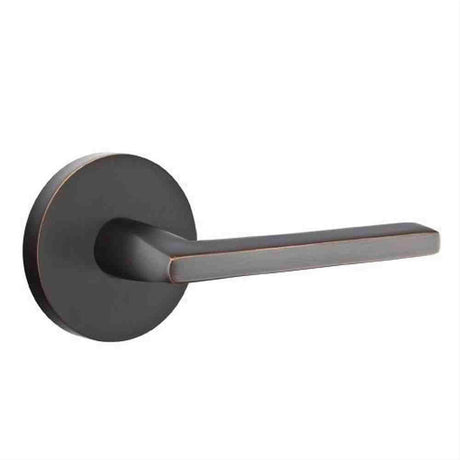 Emtek 5059HLOUS10B 5059HLOUS Helios Dummy Door Lever Pair with Disk Rose Oil Rubbed Bronze