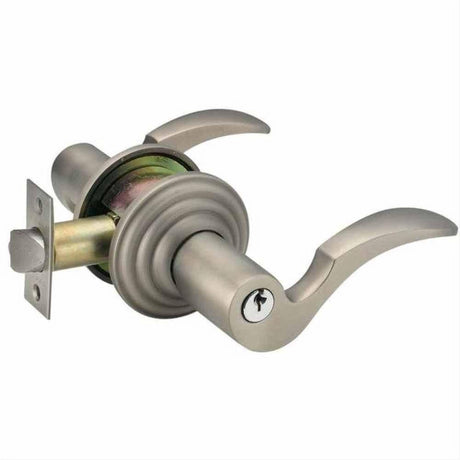 Emtek 5100CUS19RH 5100CUS Cortina Lever RH Keyed Entry With Regular Rose And Adjustable Latch Flat Black