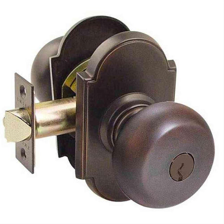 Emtek 5108PUS10B 5108PUS Knob Keyed Entry with # 8 Rose Oil Rubbed Bronze