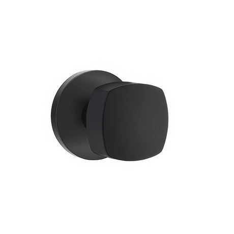 Emtek 5109FRKUS19 5109FRKUS Freestone Knob 2-3/8" Backset Passage with Disk Rose Flat Black
