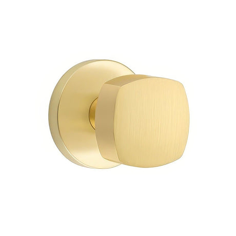 Emtek 5109FRKUS4 5109FRKUS Freestone Knob 2-3/8" Backset Passage with Disk Rose Satin Brass