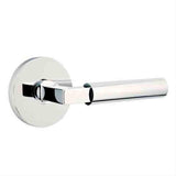 Emtek 5109HECUS26LH Lever Left Hand 2-3/8" Backset Passage with Disk Rose for 1-1/4" to 2" Door Polished Chrome
