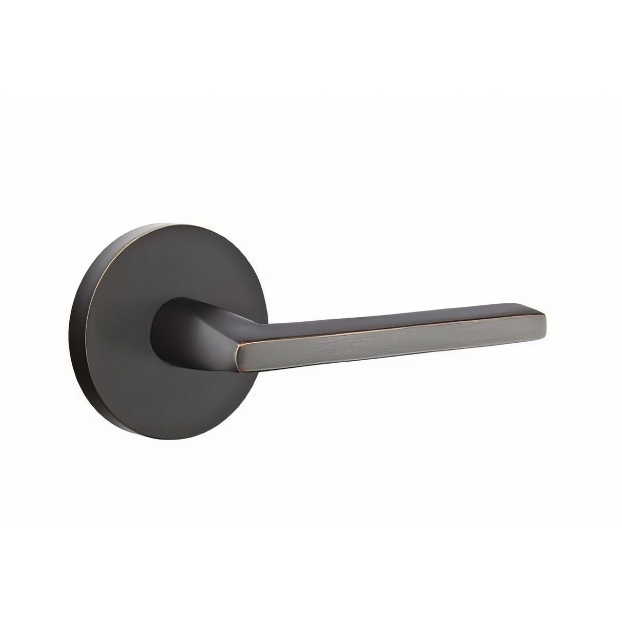 Emtek 5109HLOUS10BRH 5109HLOUSRH Helios Lever Right Hand 2-3/8" Backset Passage with Disk Rose Oil Rubbed Bronze