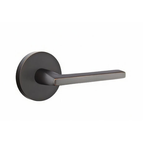 Emtek 5109HLOUS10BRH 5109HLOUSRH Helios Lever Right Hand 2-3/8" Backset Passage with Disk Rose Oil Rubbed Bronze