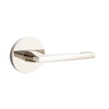 Emtek 5109HLOUS14LH 5109HLOUSLH Helios Lever Left Hand 2-3/8" Backset Passage with Disk Rose Polished Nickel Lifetime