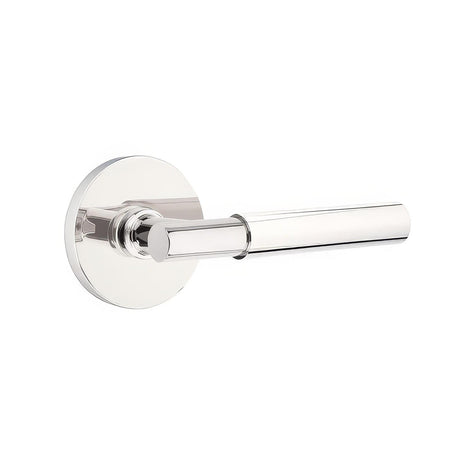 Emtek 5109MYLUS26LH 5109MYLUSLH Myles Lever Left Hand 2-3/8" Backset Passage with Disk Rose Polished Chrome