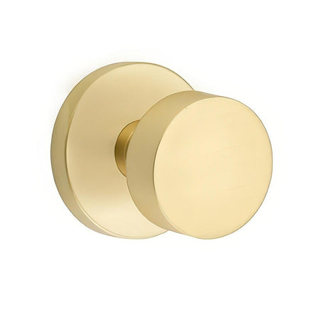 Emtek 5109ROUUS3NLXUS26 5109ROUUS Round Knob 2-3/8" Backset Passage with Disk Rose Unlacquered Brass by Polished Chrome